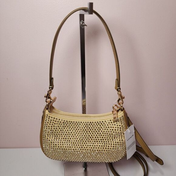 NWT Coach CW322 Teri Mini Crossbody Bag Yellow Gold Crystal - Picture 6 of 6